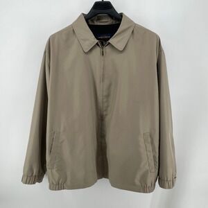 Canyon Ridge Windbreaker Mens 2XL Tan Microfiber Full Zip Golf Dad Jacket